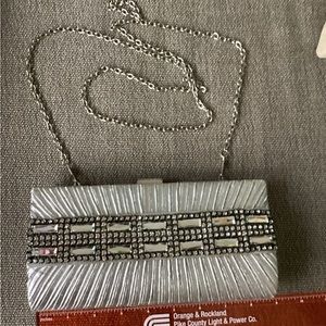 Beautiful silver mirrored clutch